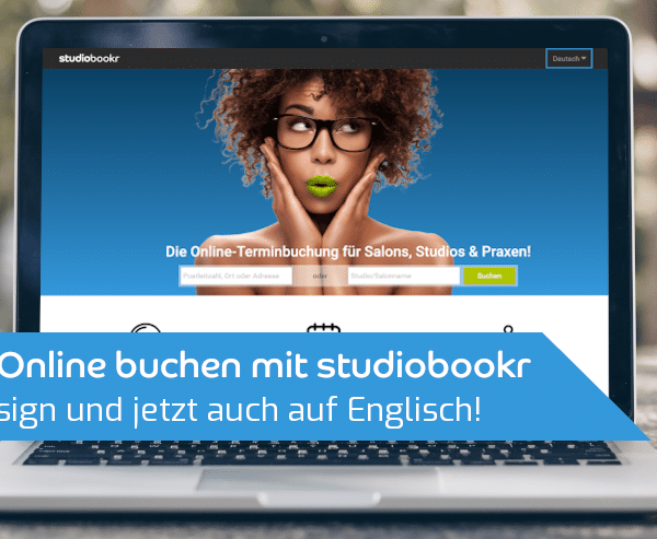 Mit studiobookr können eure Kunden nun auf Deutsch oder Englisch buchen.